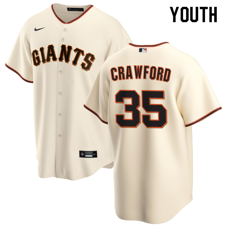 Nike Youth #35 Brandon Crawford San Francisco Giants Baseball Jerseys Sale-Cream